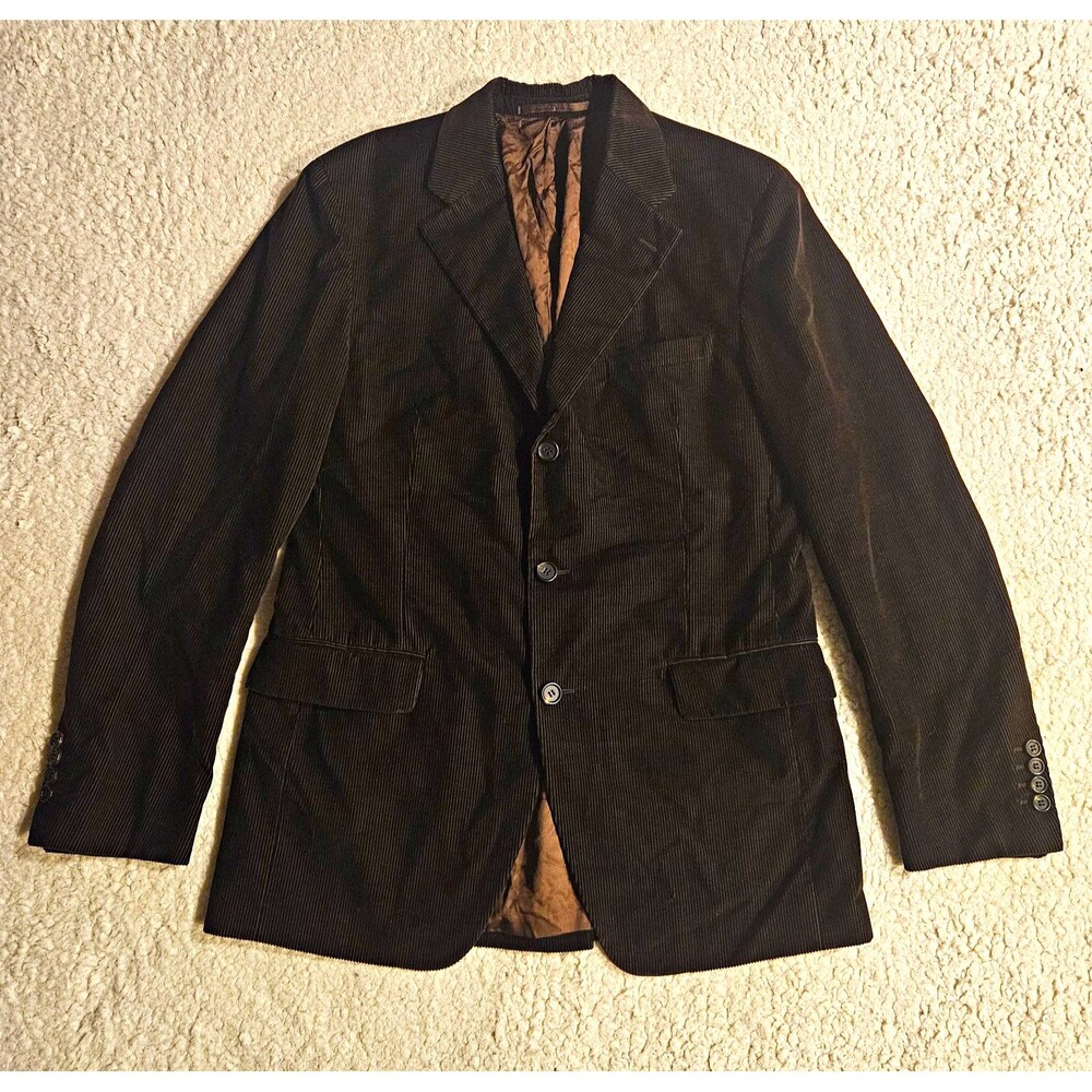 VTG 90s PRADA Milano Blazer Jacket Corudroy Mens 50R Brown Made In Italy